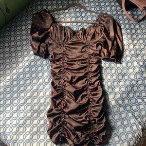 Love and lemons red polkadot dress